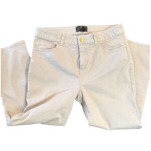 Chicos So Lifting Beige Cropped Pants Size 32" 0.5 Cotton Blend